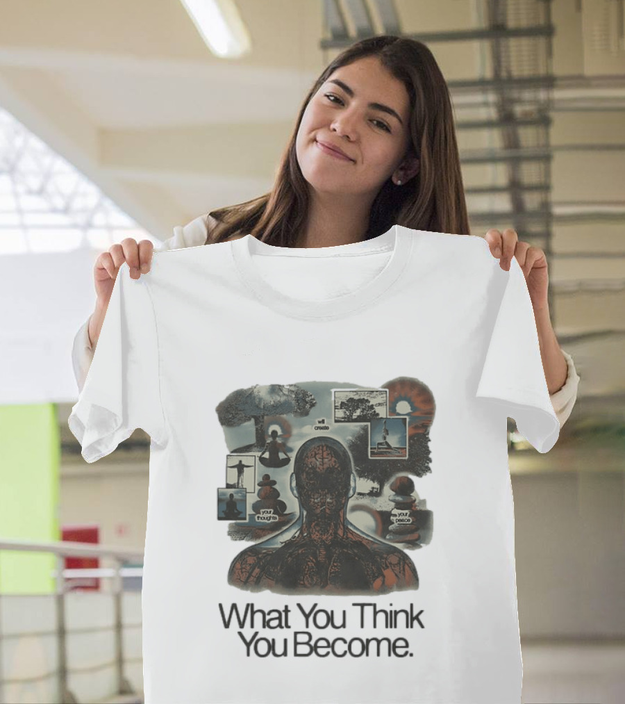 What You Think You Become Meditation Mindset Your Thoughts Shape Your Peace T-Shirt