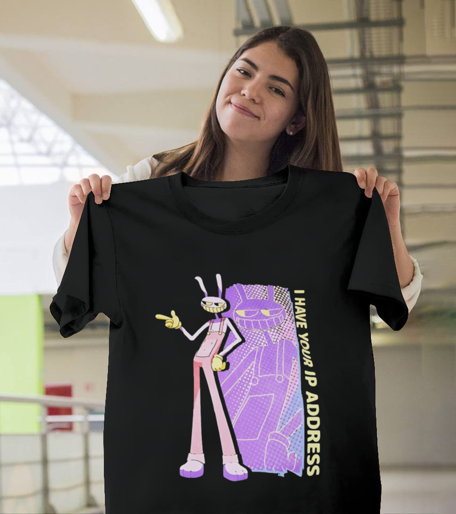 Jax I Have Your IP Address Meme Character In Overalls T-Shirt