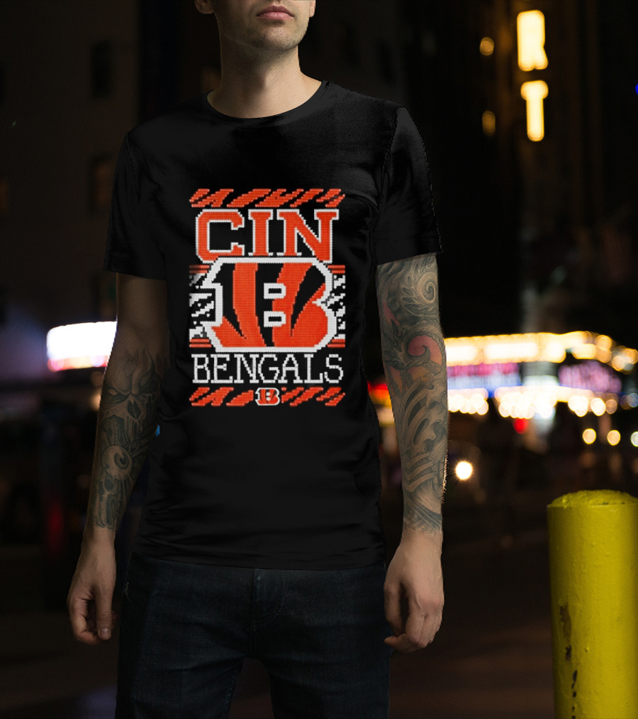 Classic Cincinnati Bengals Holiday Ugly Christmas Football Fan CIN B T-Shirt