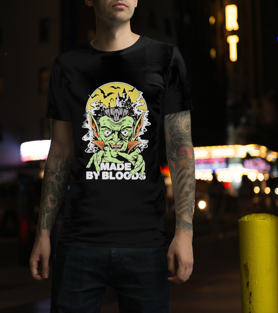 Vampire Halloween Made By Bloods Horror Bats And Haunted Castle T-Shirt