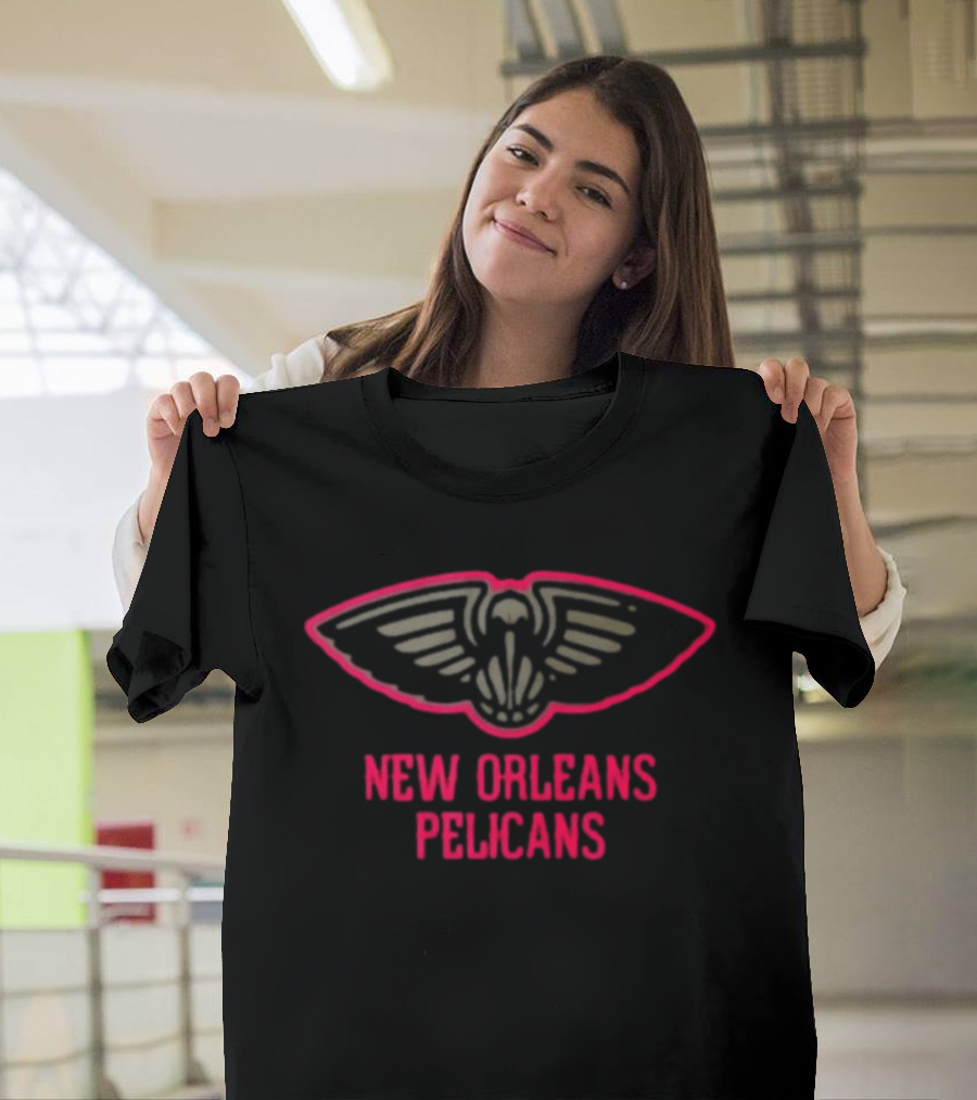 New Orleans Pelicans Highlight Reel Red Outline Basketball Team T-Shirt