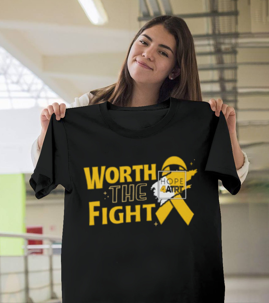 Worth The Fight Hope Yellow Ribbon 4 T-Shirt