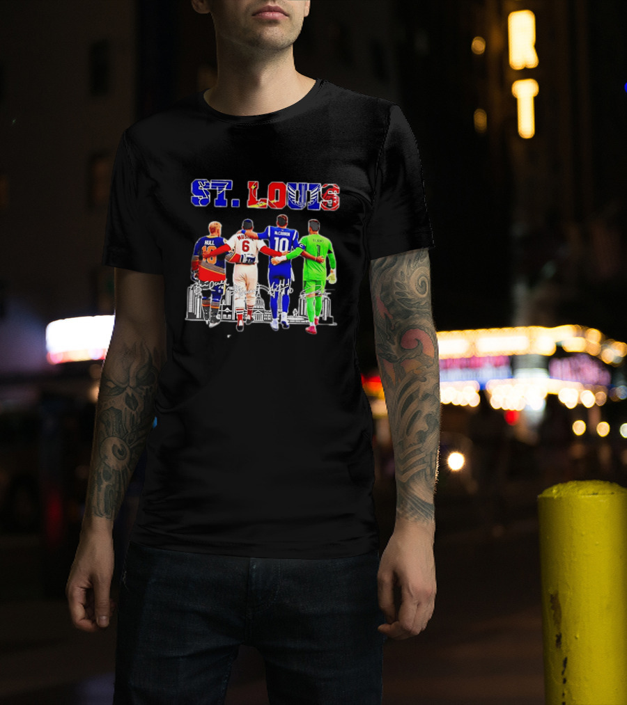 St Louis Hull Musial McCarron Berube Sports Team Players United Iconic City Skyline T-Shirt