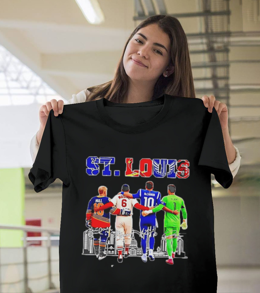 St Louis Hull Musial McCarron Berube Sports Team Players United Iconic City Skyline T-Shirt