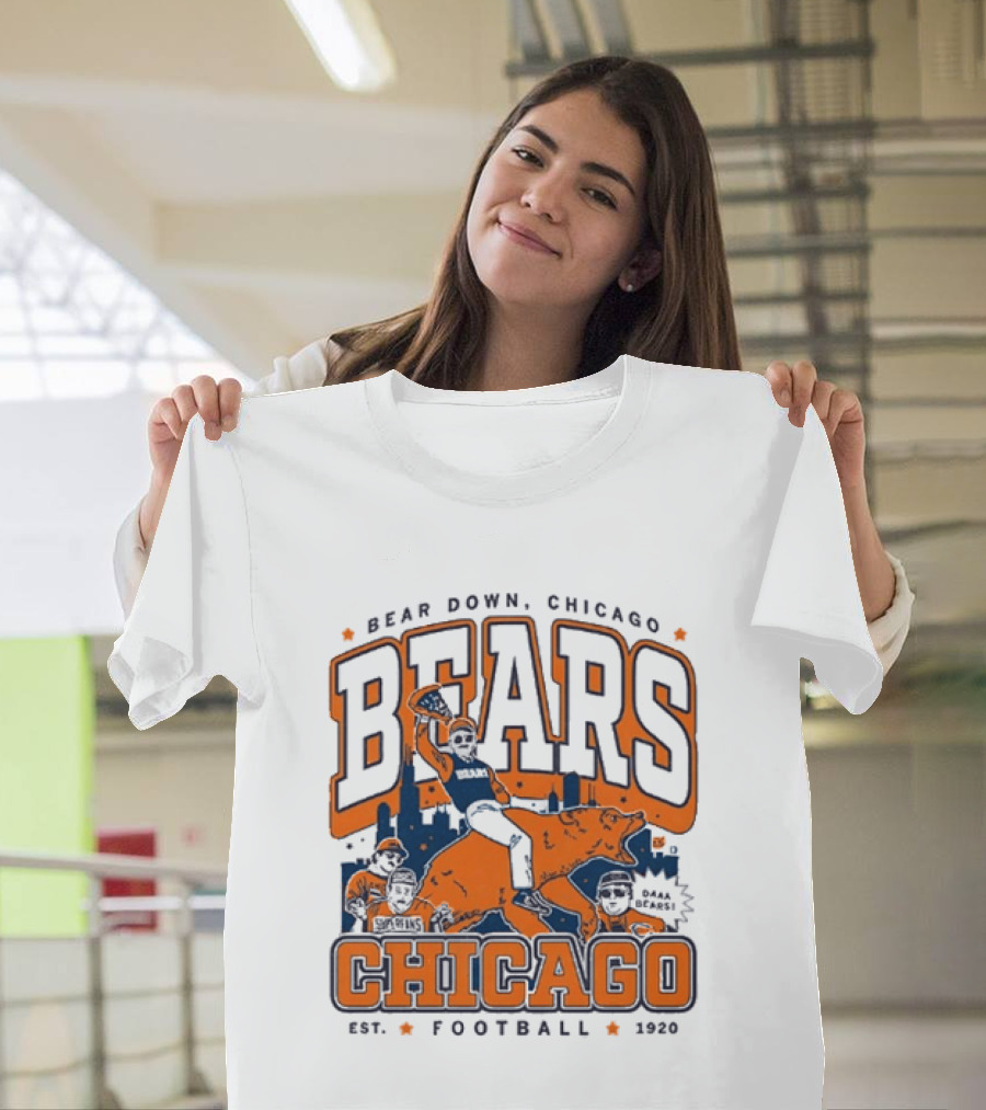 Bear Down Chicago Bears Football Est 1920 Skyline T-Shirt