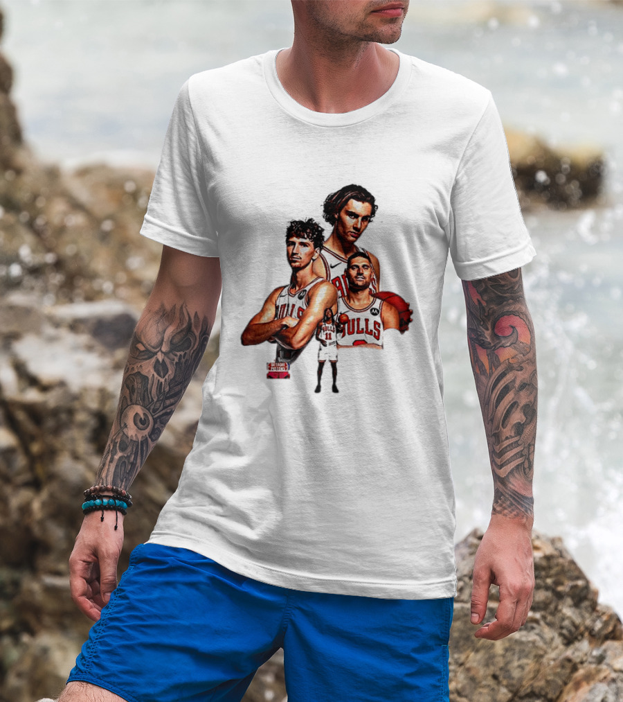 Classic Chicago Bulls NBA 2025 Season Opener Players Montage T-Shirt