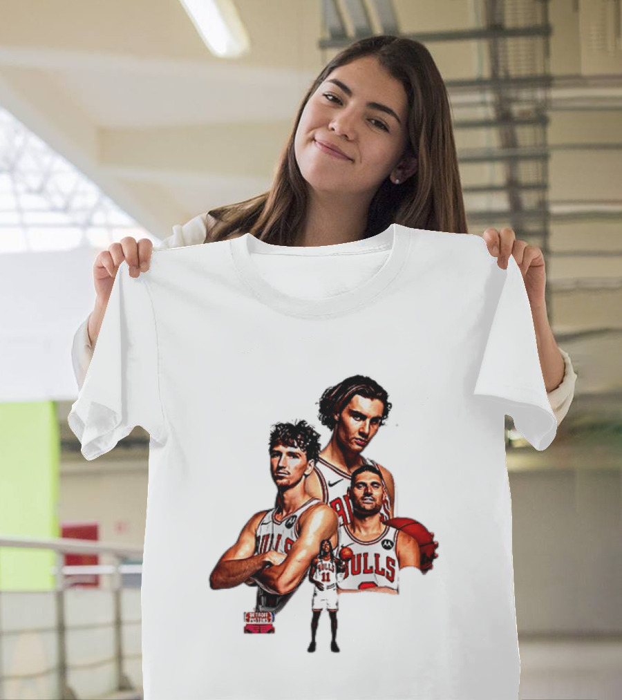 Classic Chicago Bulls NBA 2025 Season Opener Players Montage T-Shirt
