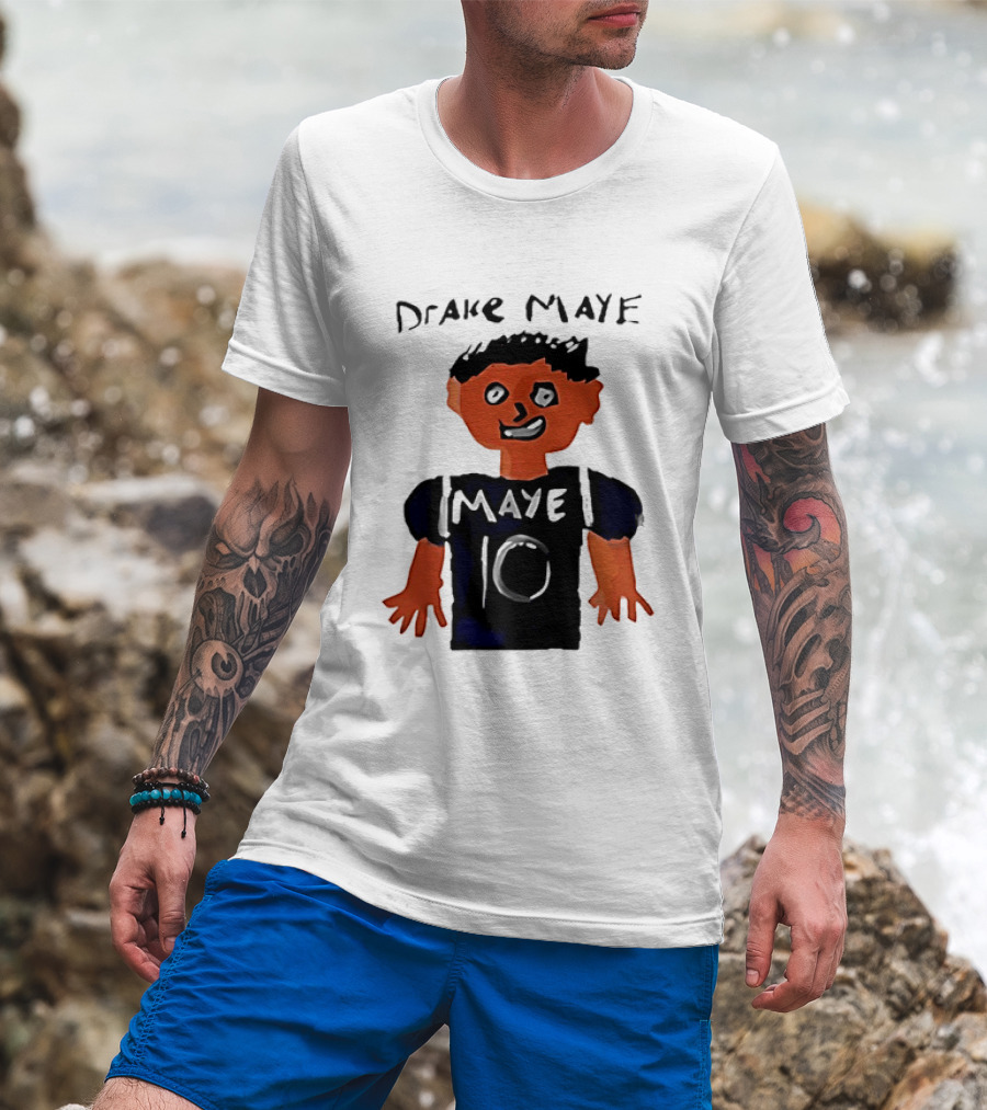 Drake Maye 10 Caricature Drawing New England Patriots T-Shirt