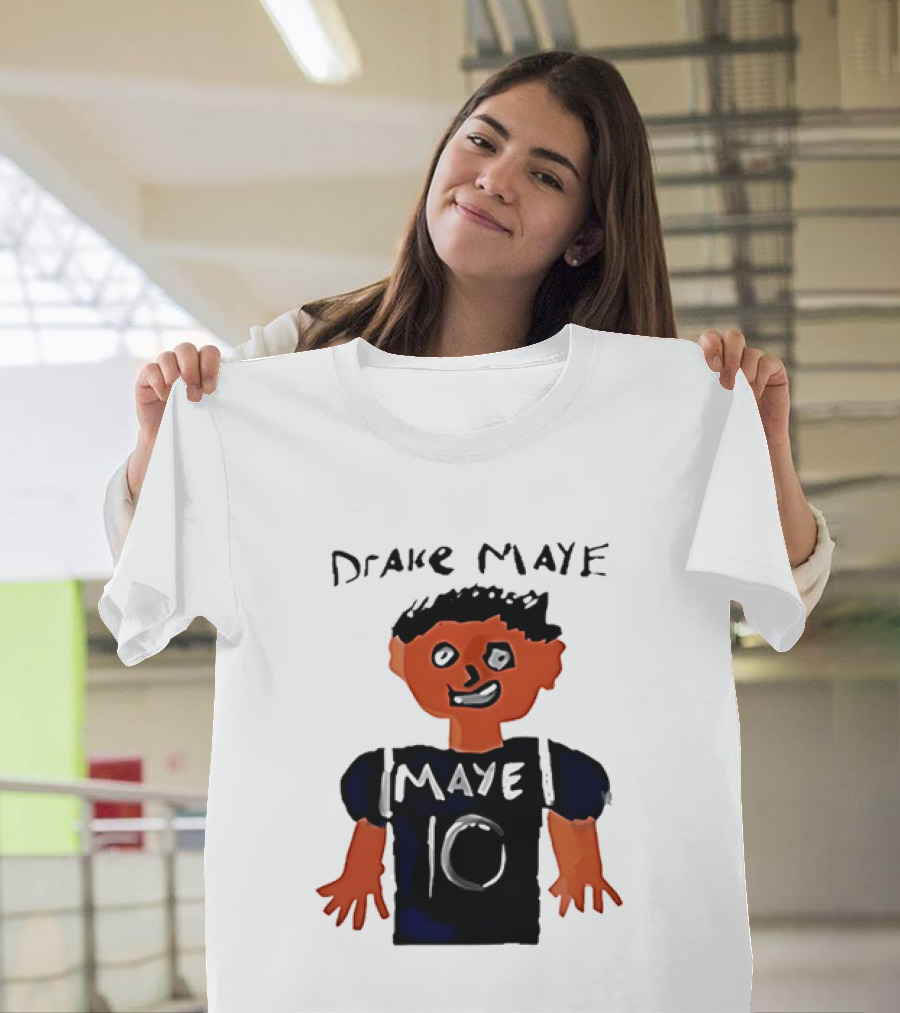 Drake Maye 10 Caricature Drawing New England Patriots T-Shirt