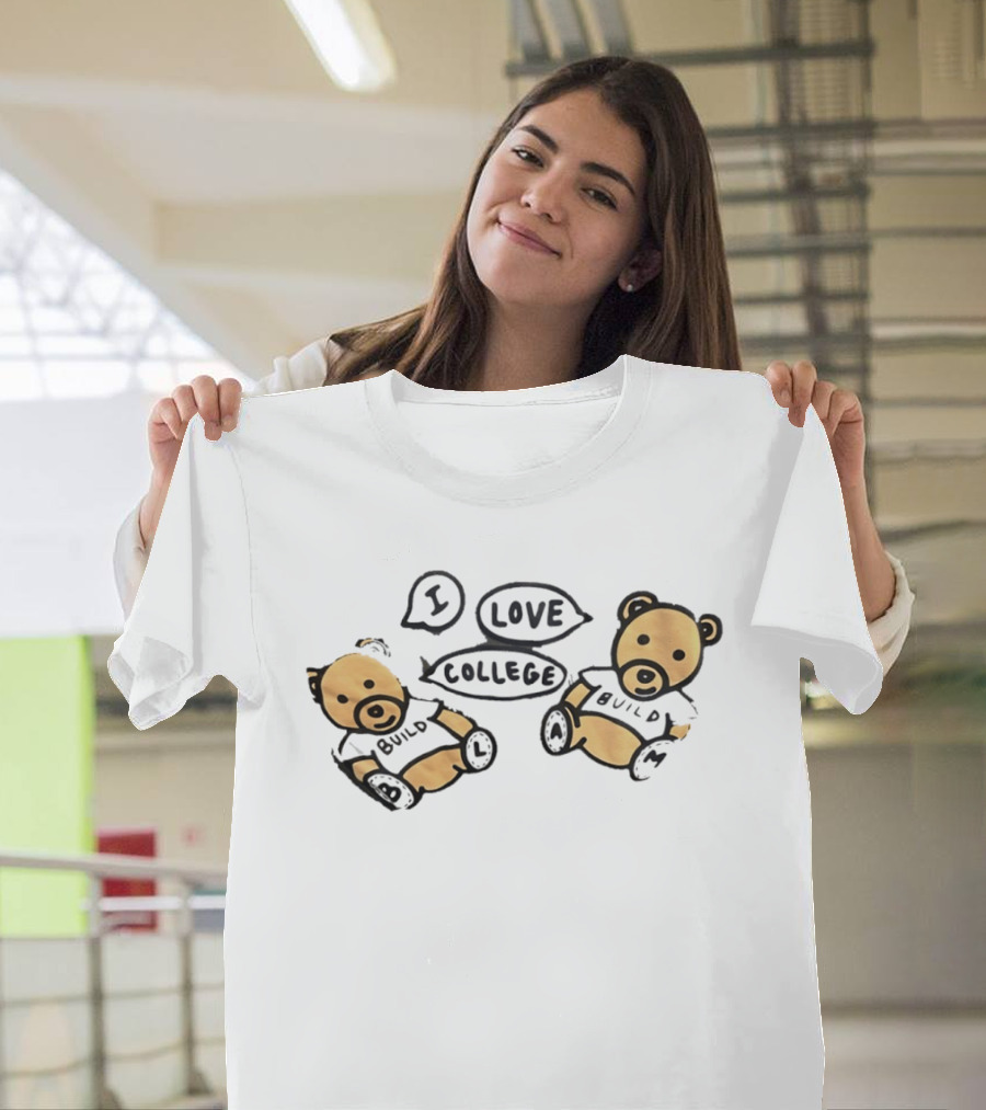 I Love College Build Bears Teddy Bear Campus T-Shirt