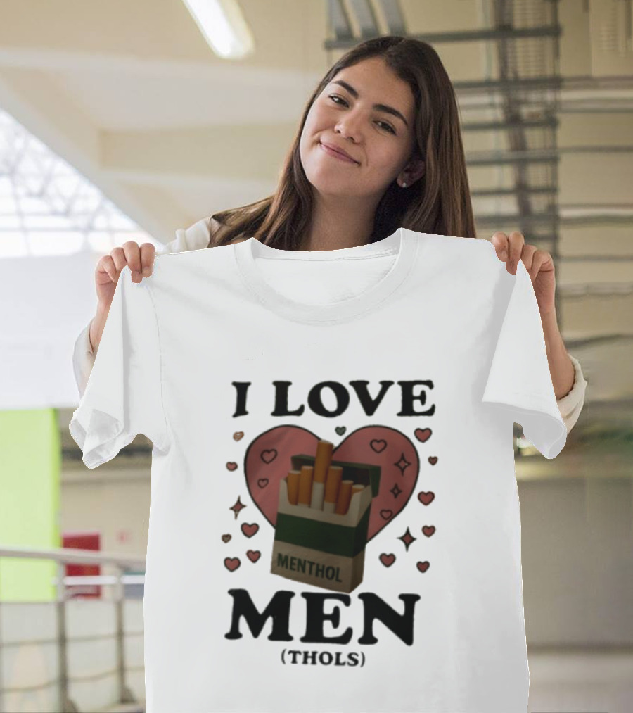 I Love Menthol Cigarettes Heart Cartoon Pack T-Shirt