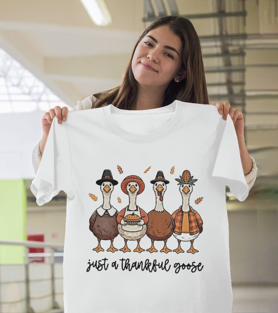 Thankful Goose Thanksgiving Characters 2025 T-Shirt