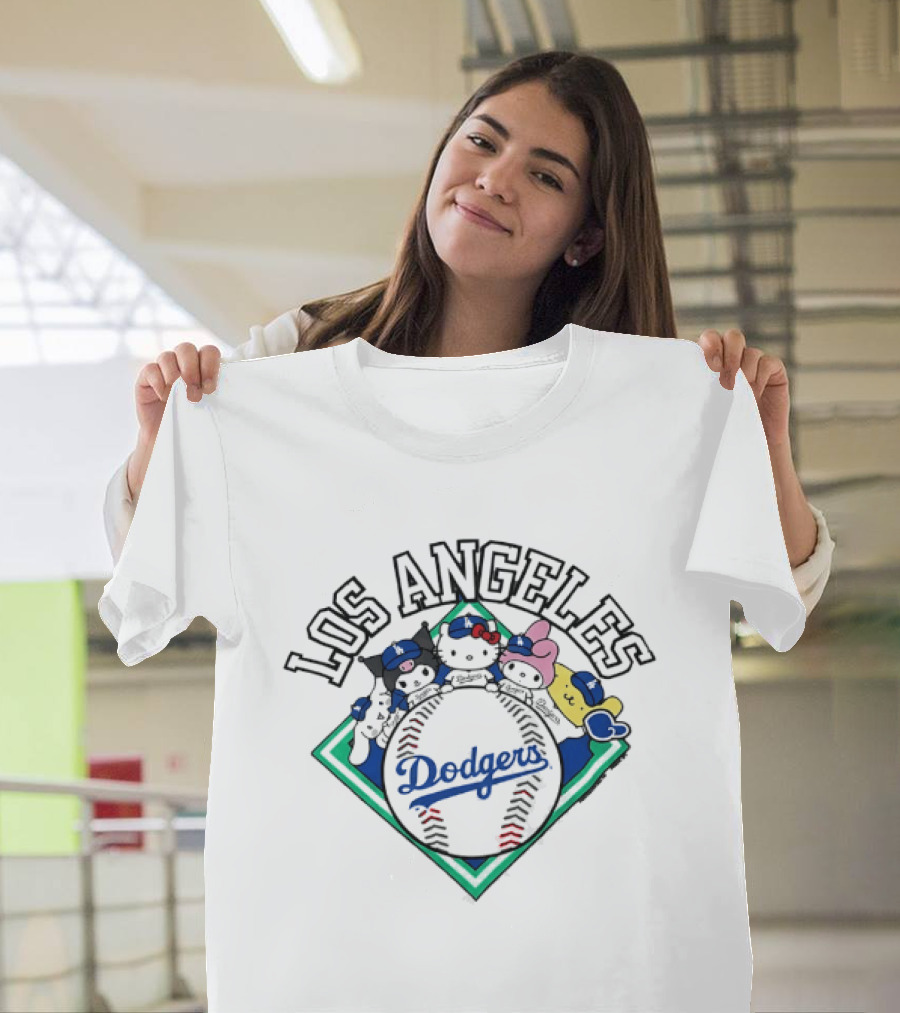 Los Angeles Dodgers Sanrio Baseball Characters T-Shirt