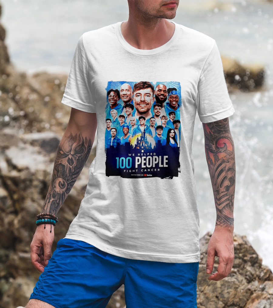 Mrbeast We Helped 100 People Fight Cancer YouTube Video Collaboration T-Shirt