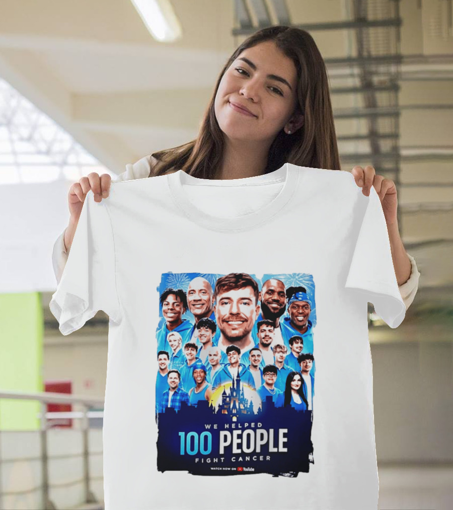 Mrbeast We Helped 100 People Fight Cancer YouTube Video Collaboration T-Shirt