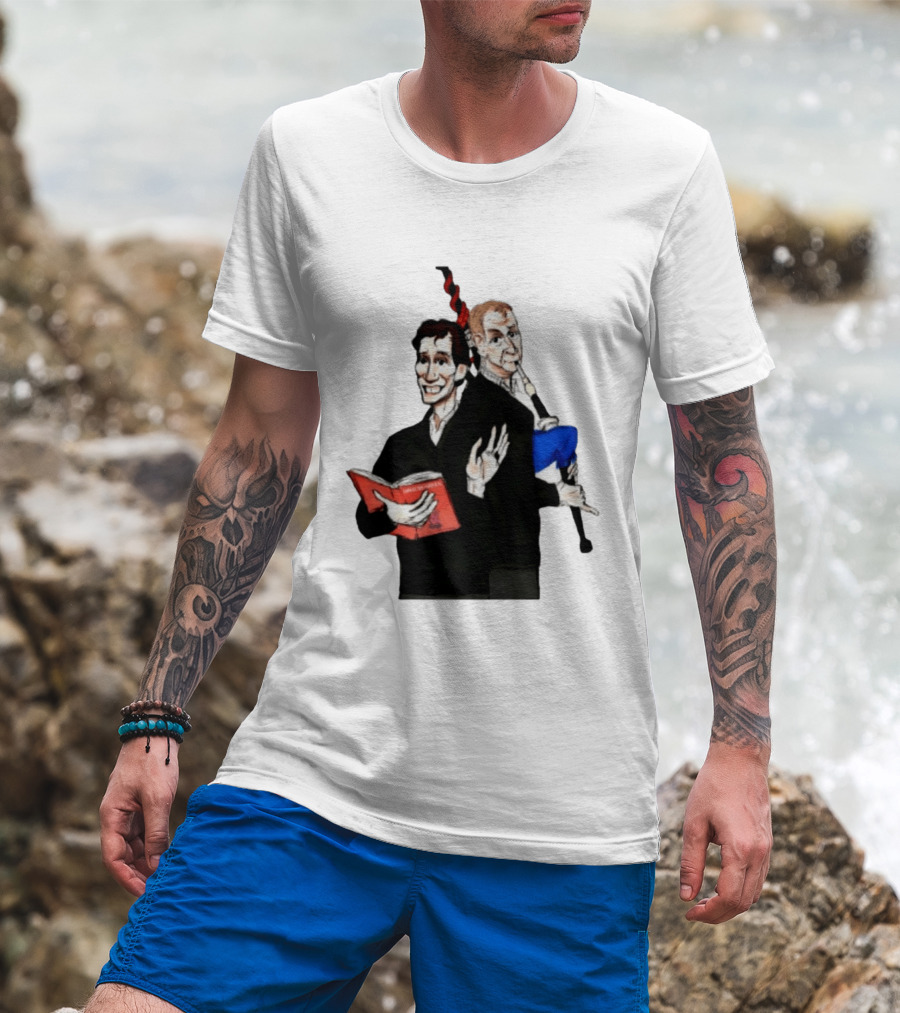 The Rest Is Politics Rory Stewart Red Book Talking Figure Cartoon T-Shirt