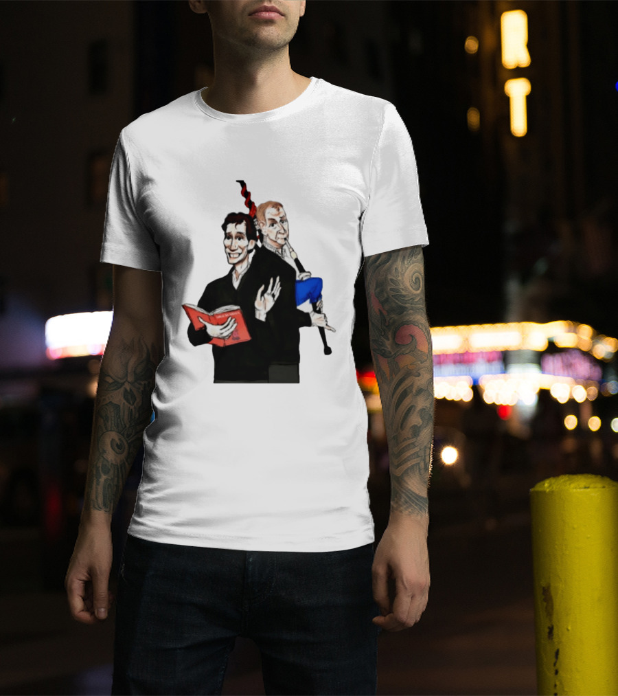 The Rest Is Politics Rory Stewart Red Book Talking Figure Cartoon T-Shirt