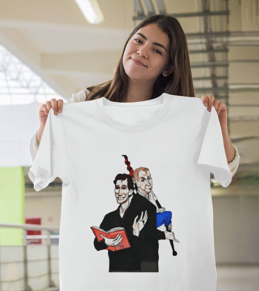 The Rest Is Politics Rory Stewart Red Book Talking Figure Cartoon T-Shirt