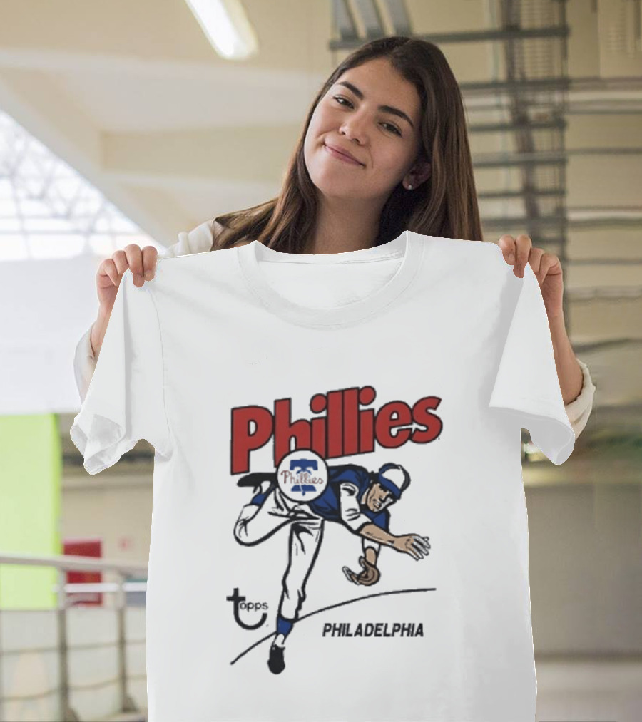 Topps Phillies Philadelphia Baseball Pitcher T-Shirt