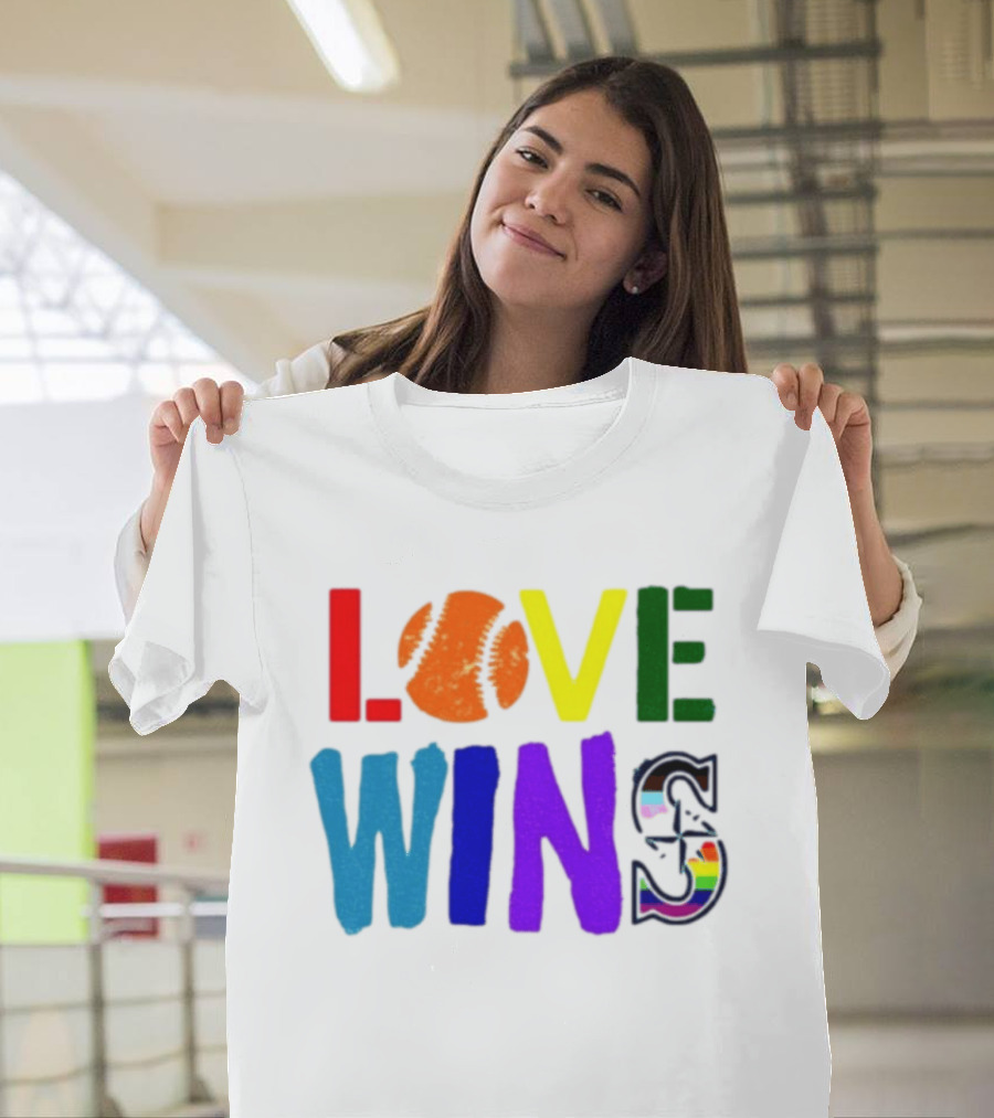 Julio Rodriguez Love Wins Seattle Mariners MLB Baseball T-Shirt