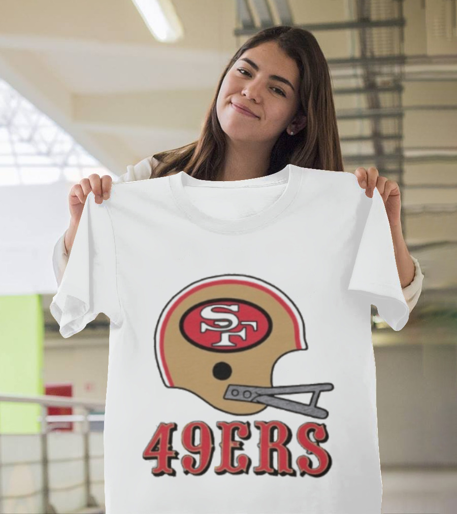 San Francisco 49ers SF Gold Helmet Big 49ers T-Shirt