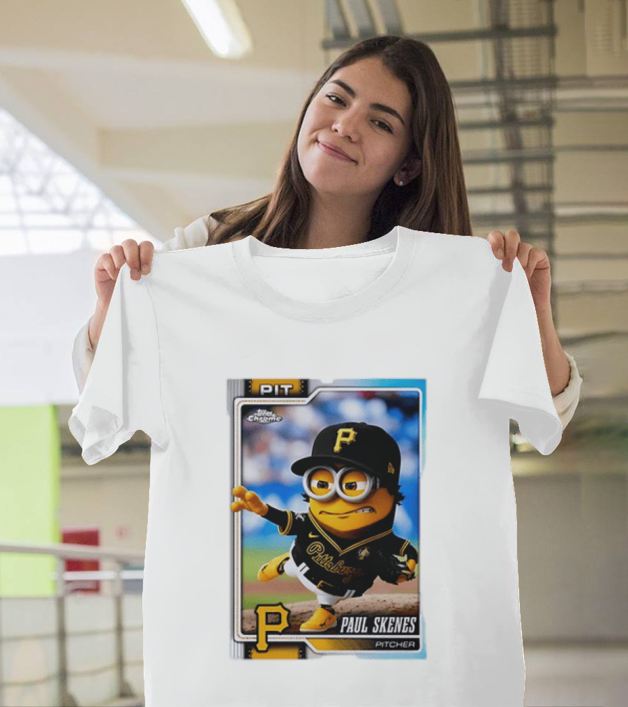 Paul Skenes Pittsburgh Pirates Minion Pitcher Topps Chrome Card PIT T-Shirt