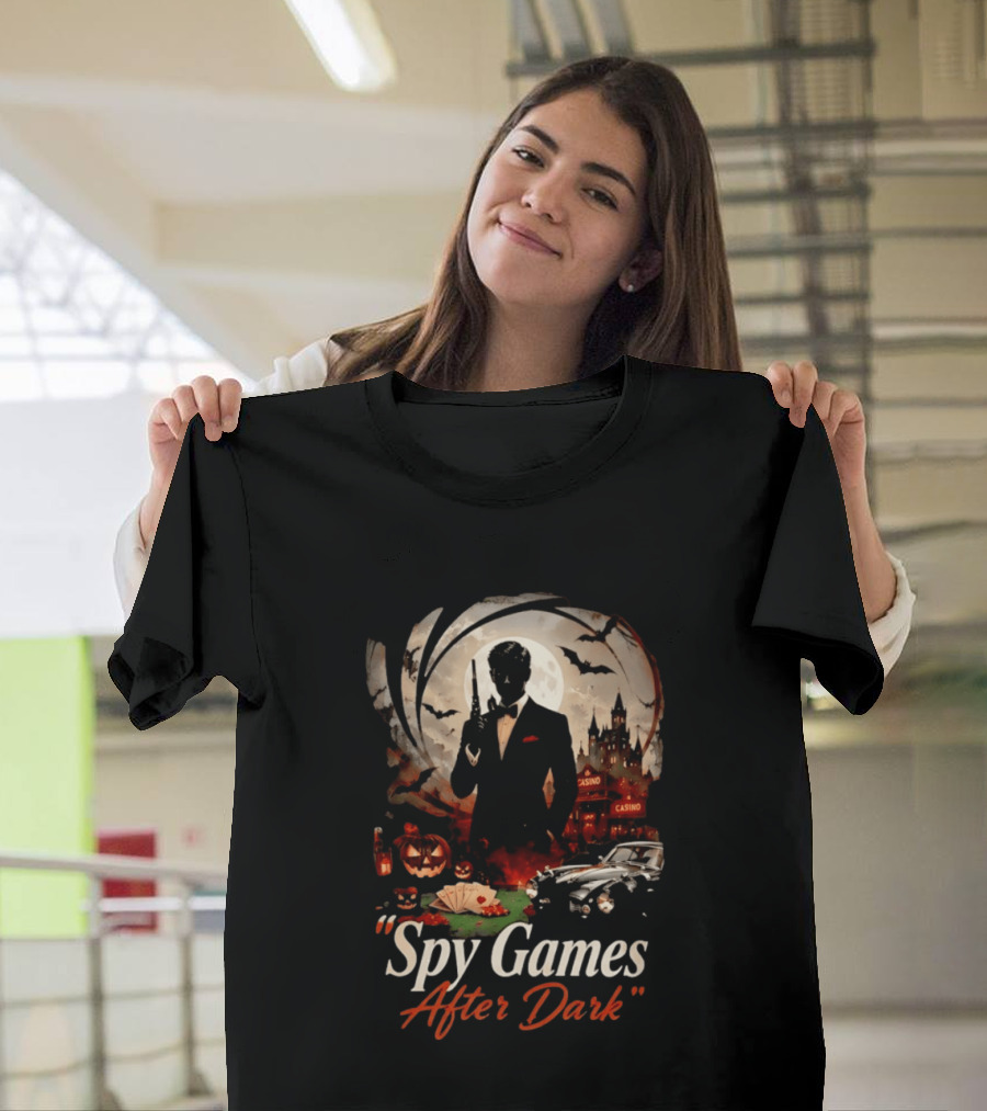 Spy Games After Dark Casino Halloween James Bond T-Shirt