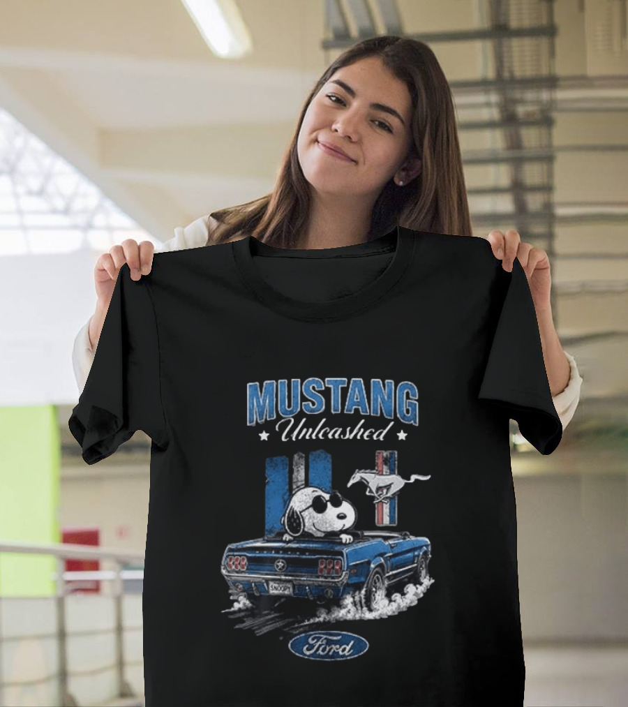 Peanuts Snoopy Mustang Unleashed Ford Collaboration T-Shirt