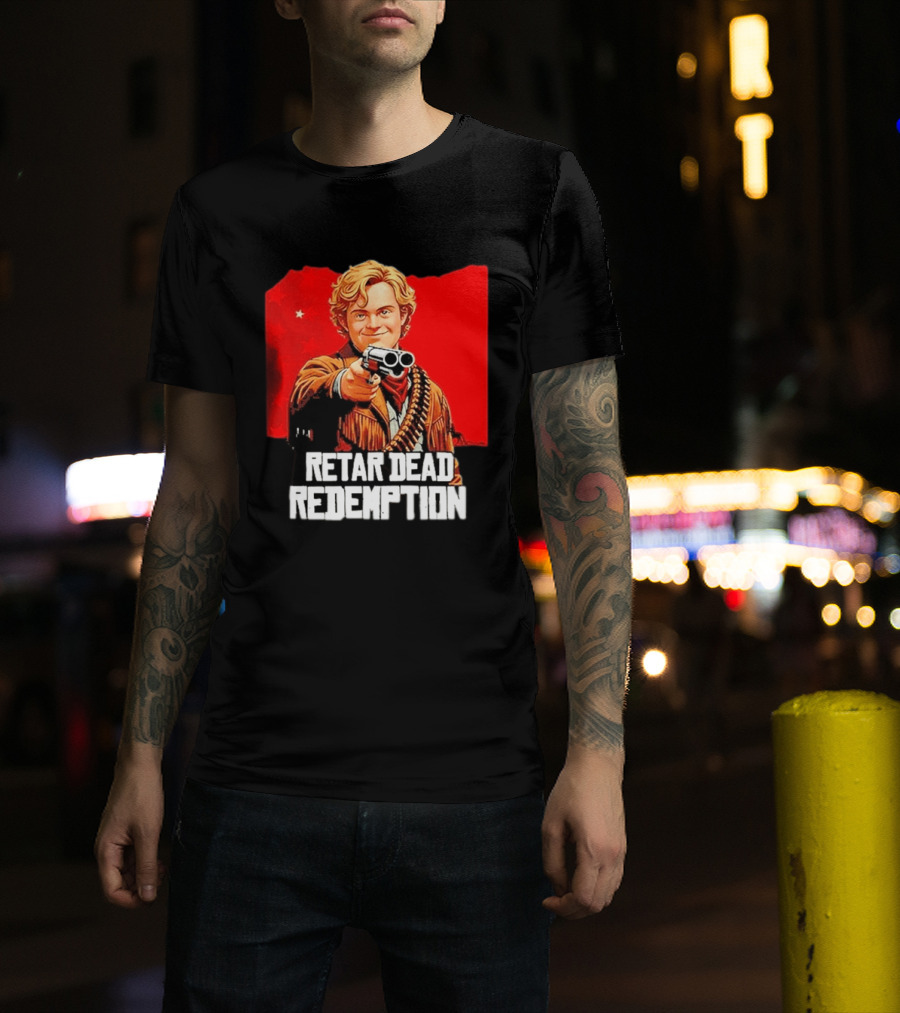 Retar Dead Redemption Western Cowboy And Revolver T-Shirt