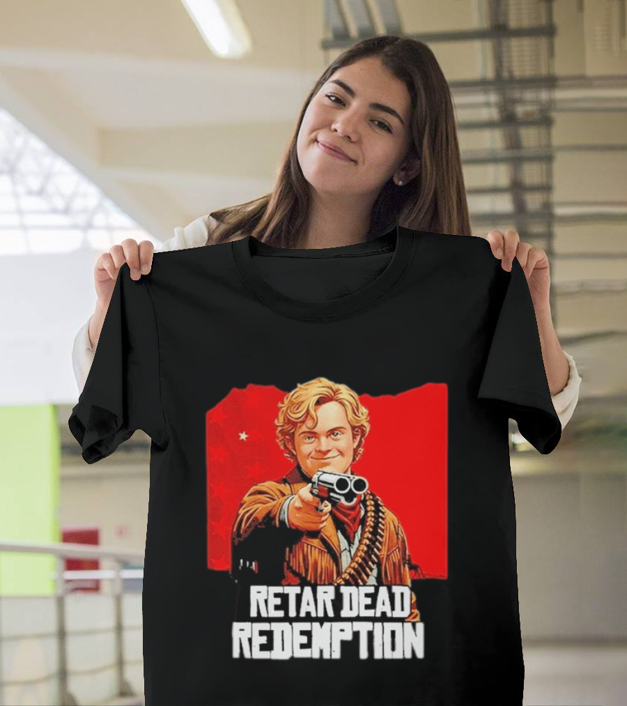 Retar Dead Redemption Western Cowboy And Revolver T-Shirt