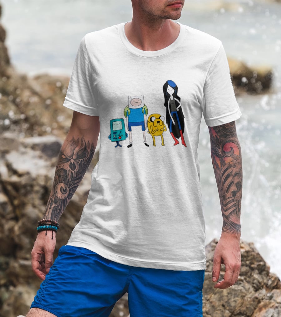Adventure Time Finn Jake BMO Marceline Character Lineup T-Shirt