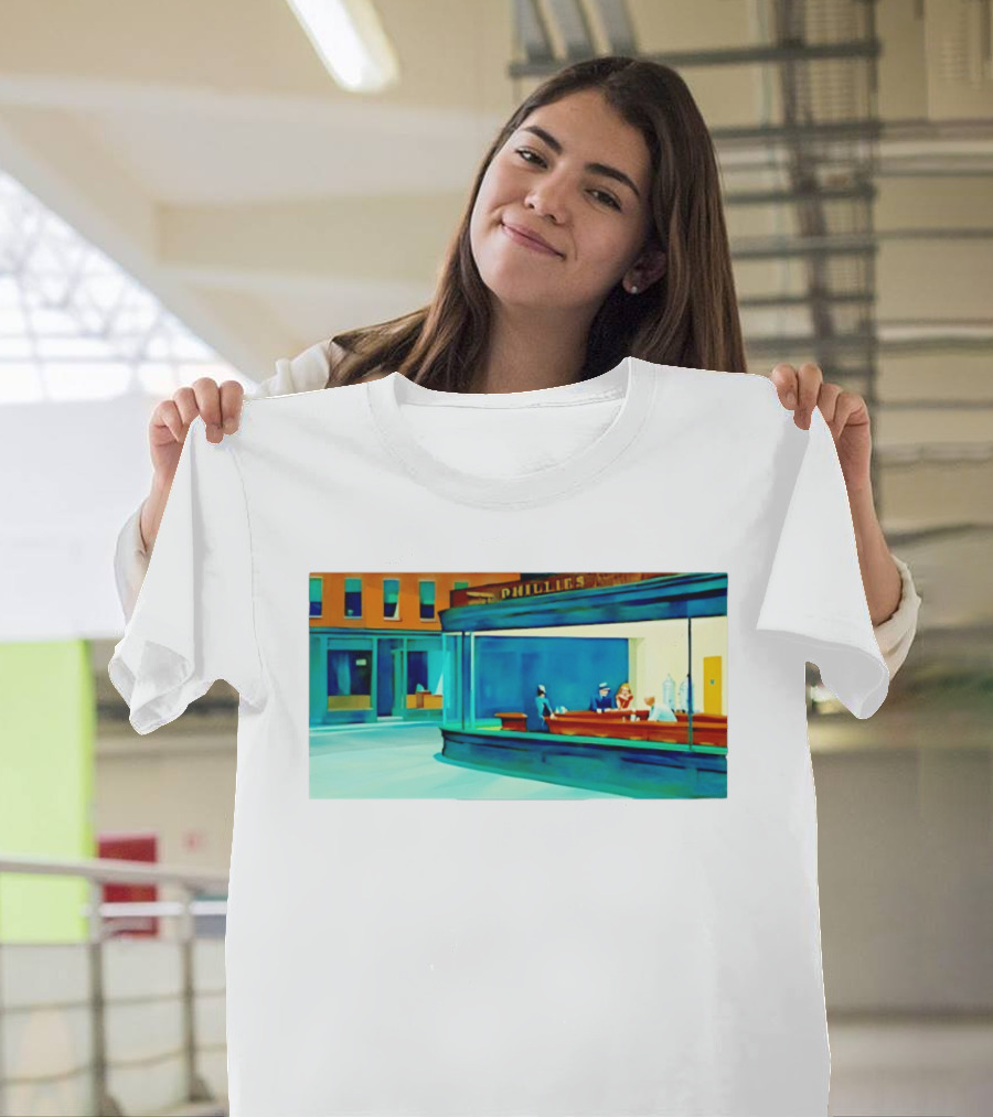Philly Diner Institute Chicago Edward Hopper Scene T-Shirt