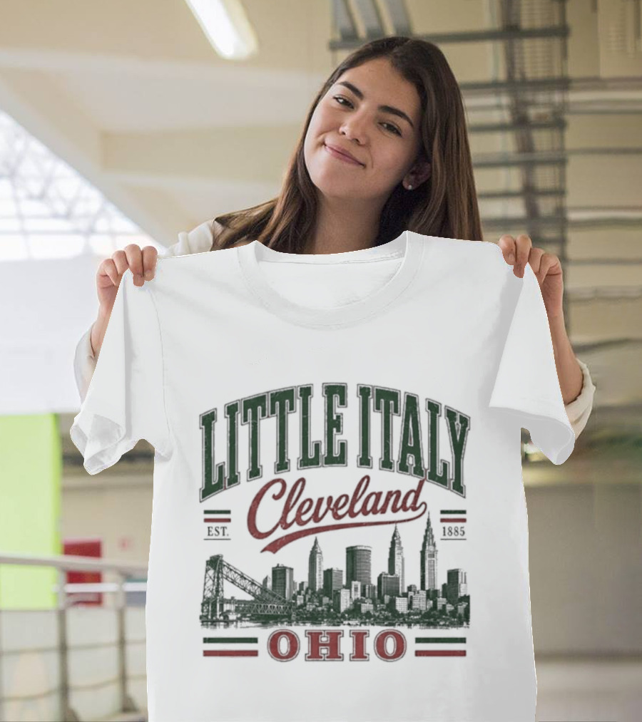 Little Italy Cleveland Ohio Est 1885 Skyline T-Shirt