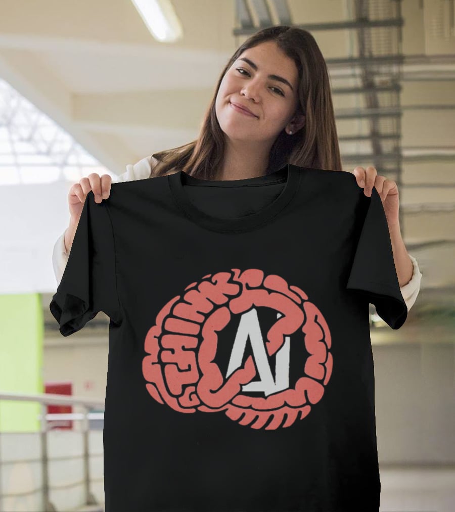 Think AI Brain Concept With Neural Network Influence T-Shirt
