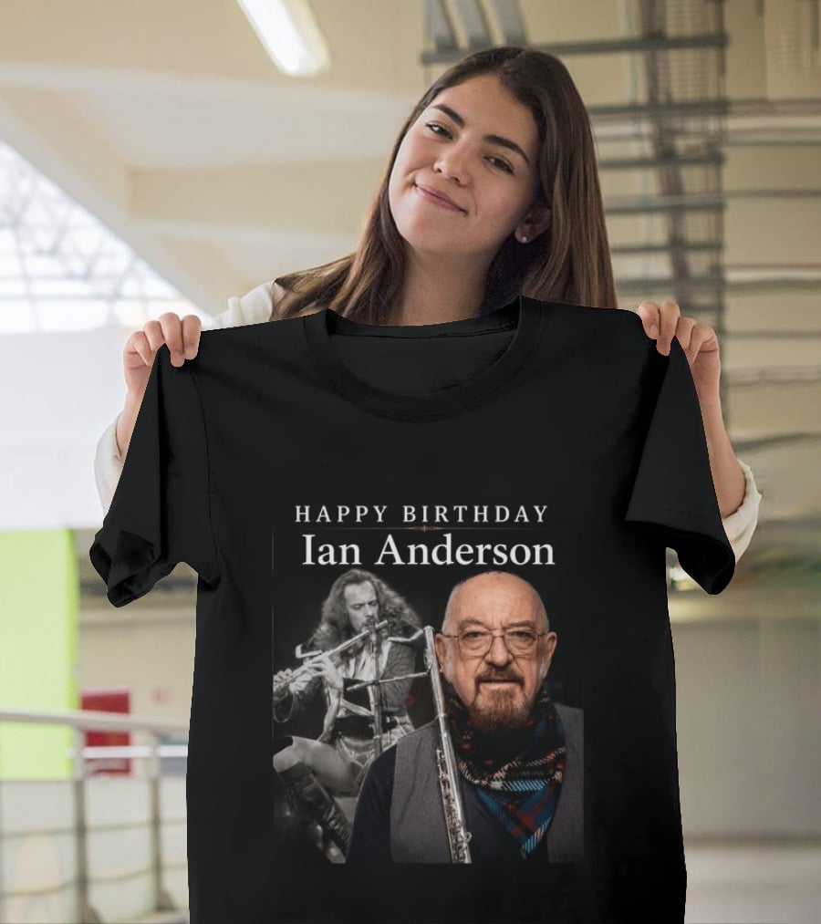 Ian Anderson Birthday Celebration Flute Iconic Musician T-Shirt
