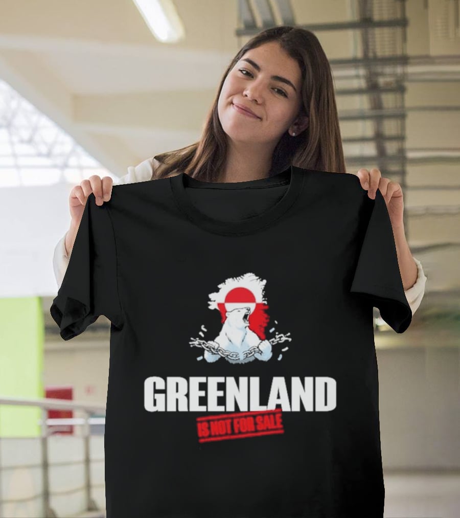 Greenland Is Not For Sale Polar Bear Art With Red Circle T-Shirt