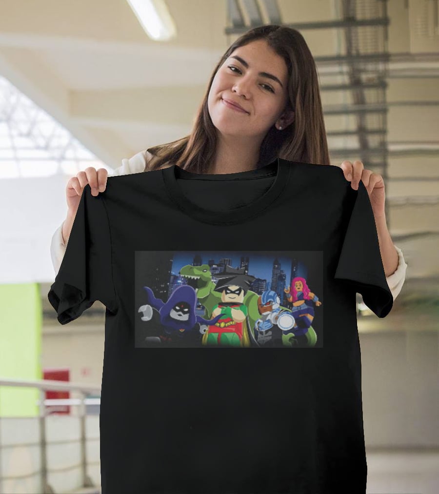 Raven Robin Cyborg Starfire Beast Boy LEGO Teen Titans DC Comics Characters T-Shirt