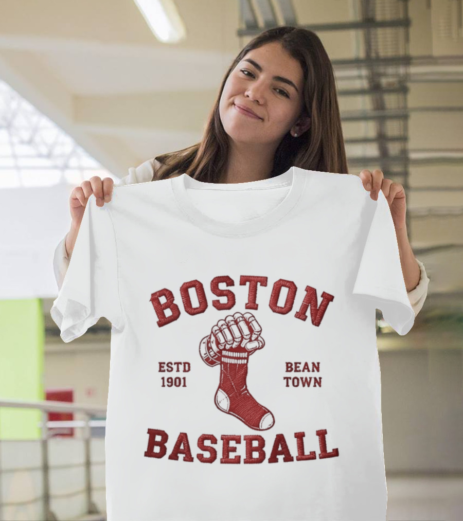 Boston Baseball Estd 1901 Bean Town Red Sock MLB T-Shirt