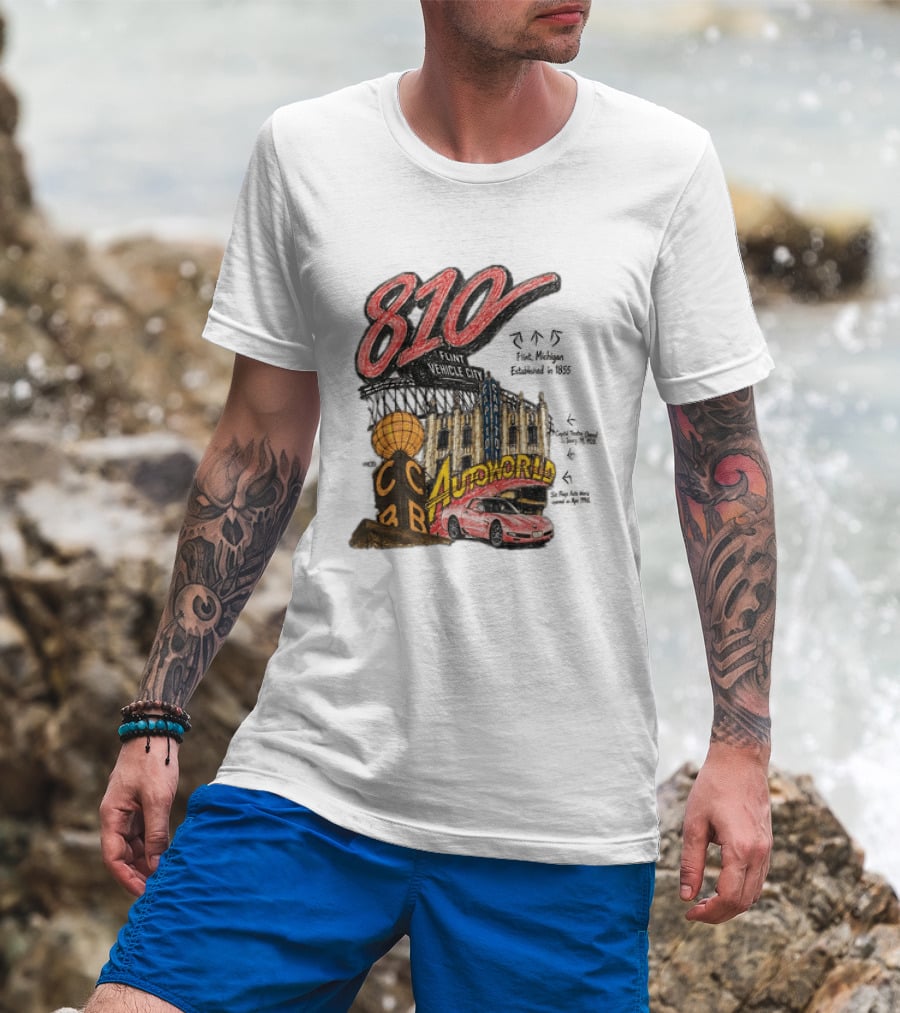 810 Flint Vehicle City Autoworld Grand Fountain Capitol Theatre McDonald's 810 Day Meal T-Shirt