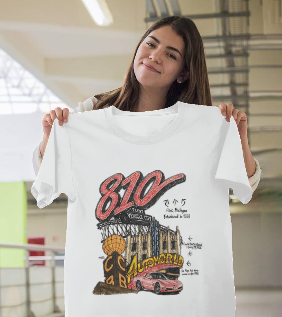 810 Flint Vehicle City Autoworld Grand Fountain Capitol Theatre McDonald's 810 Day Meal T-Shirt