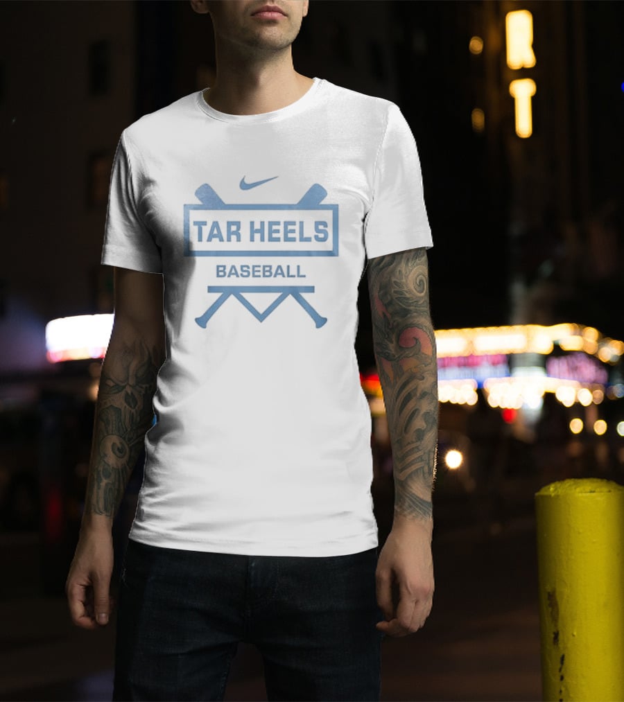 North Carolina Tar Heels Baseball Nike Logo Let's Go T-Shirt