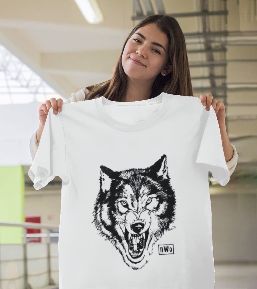 NWO New World Order Wolfpack Black Wolf Head T-Shirt