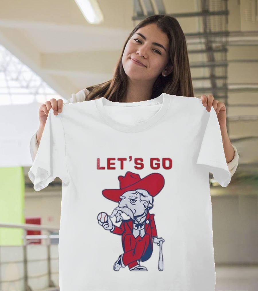 Ole Miss Rebel Mascot Let's Go Baseball T-Shirt