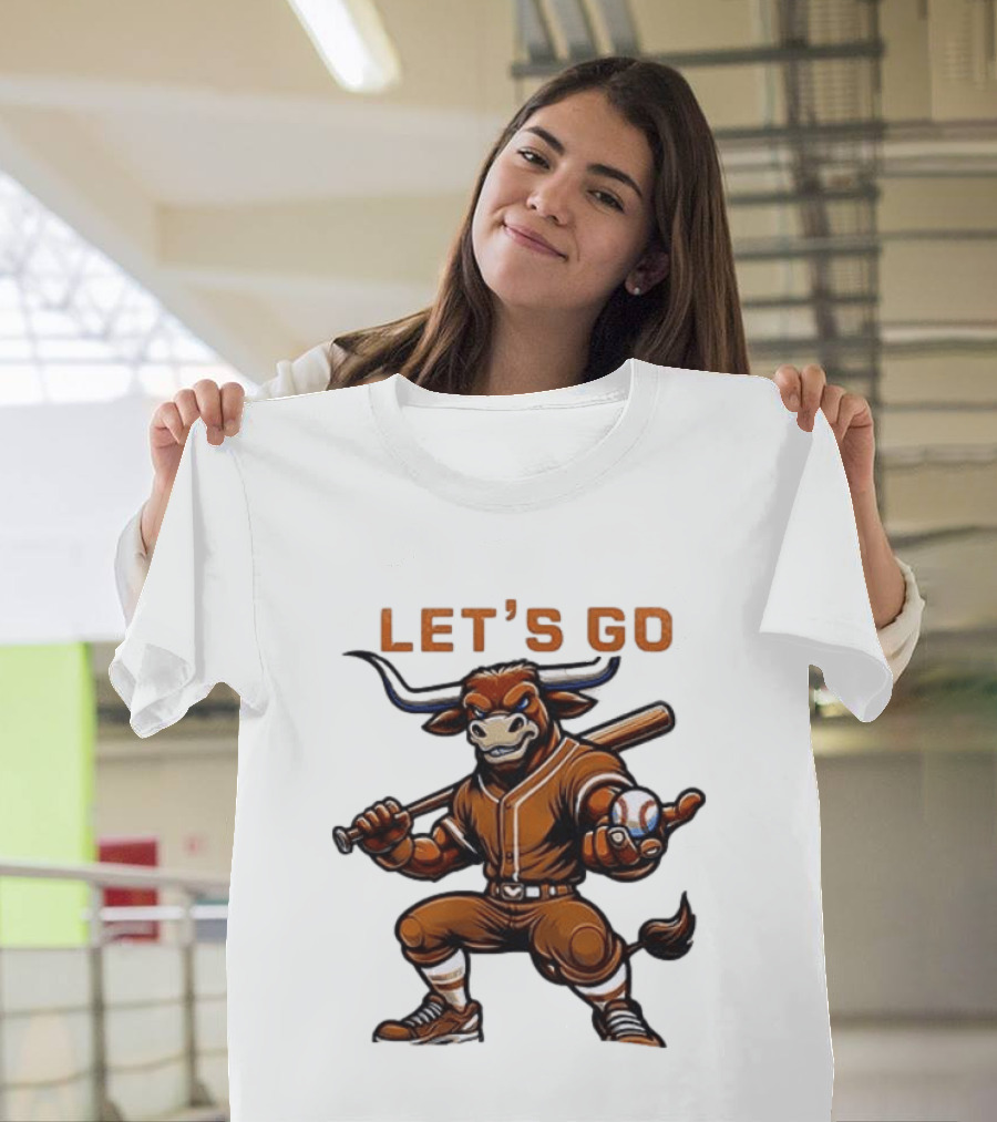 Texas Longhorns Baseball Let's Go Bull T-Shirt