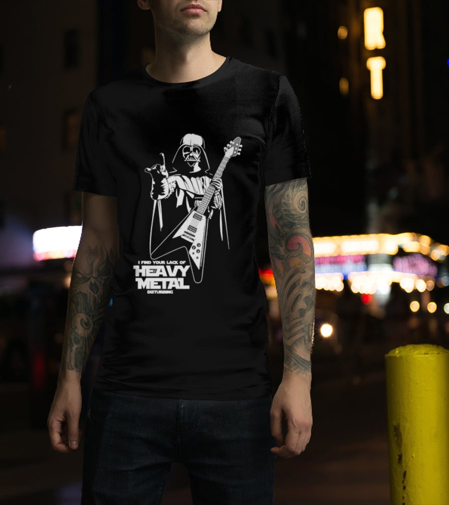 Darth Vader I Find Your Lack Of Heavy Metal Disturbing Guitar Jedi Star Wars T-Shirt