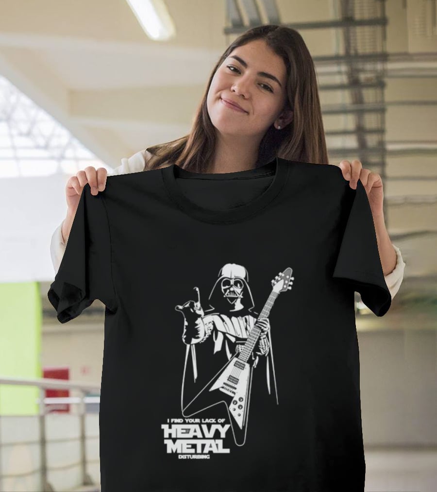 Darth Vader I Find Your Lack Of Heavy Metal Disturbing Guitar Jedi Star Wars T-Shirt