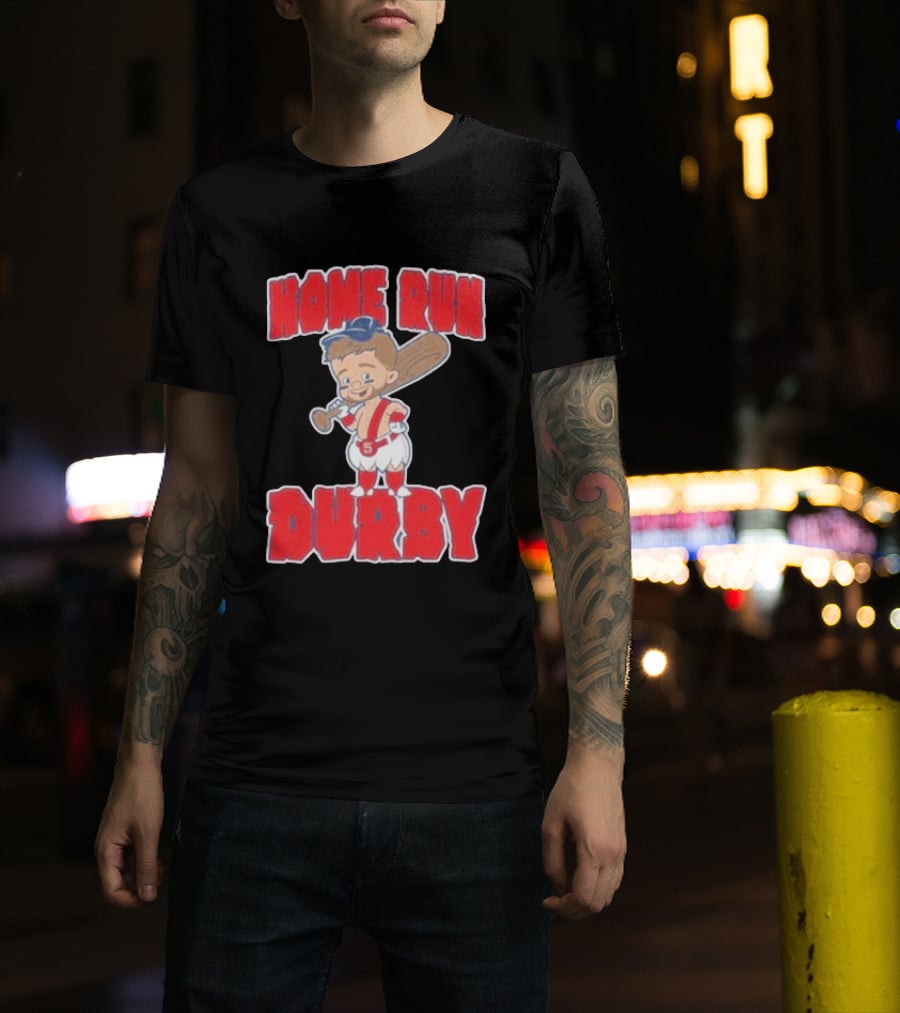 Boston Red Sox Payton Tolle Home Run Durby Cartoon Baseball Player In Red And White Uniform T-Shirt