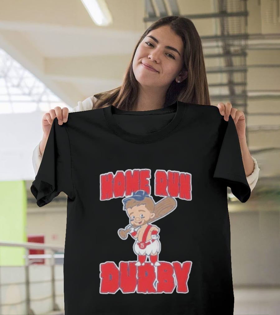Boston Red Sox Payton Tolle Home Run Durby Cartoon Baseball Player In Red And White Uniform T-Shirt