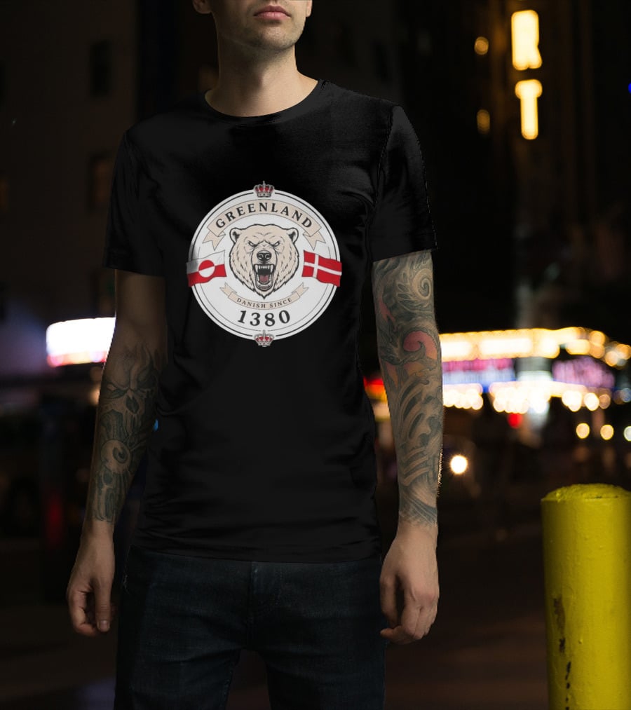 Greenland Danish Since 1380 Polar Bear Flags T-Shirt