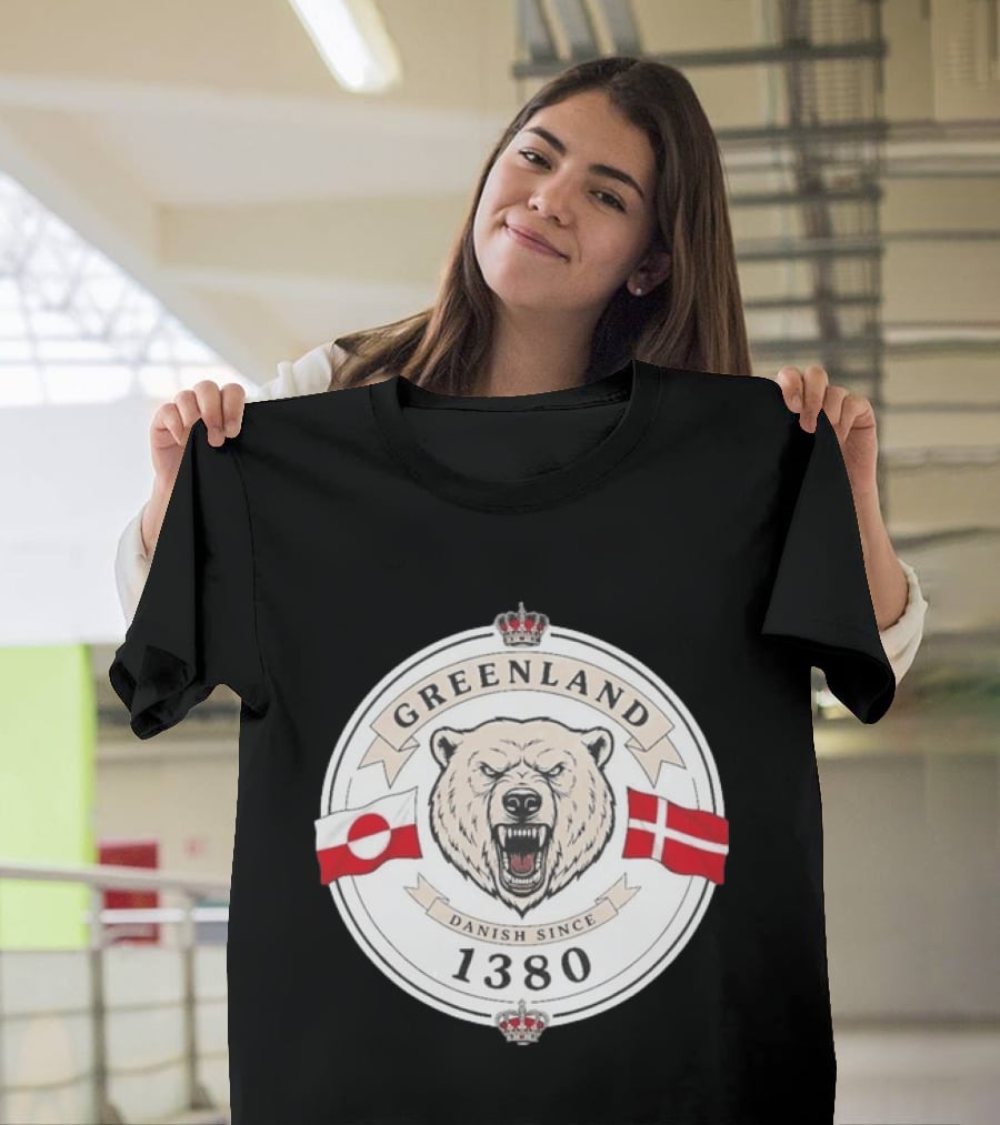 Greenland Danish Since 1380 Polar Bear Flags T-Shirt